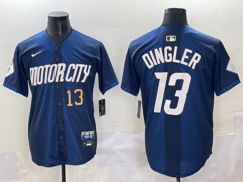 Men 2025 Detroit Tigers #13 Dingler Blue City Edition Nike MLB Jersey style 5->detroit tigers->MLB Jersey